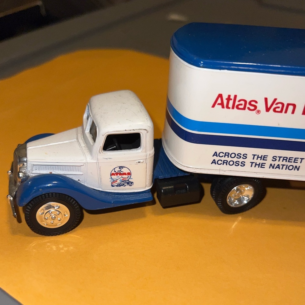 Limited Edition 1937 Ford Tractor Trailer Bank Atlas Van Lines Coin Bank - Picture 4 of 14